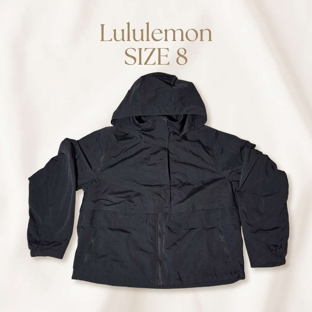 Lululemon Always Effortless Jacket 100% Nylon Womens Size 8 Black Gorpcore